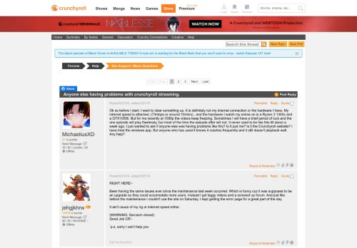 
                            3. Crunchyroll - Forum - Anyone else having problems with crunchyroll ...
