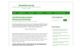 
                            12. CRUTECH Student Portal – Portal.Crutech.Edu.Ng/ - Schoolinfo.com.ng