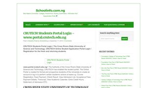
                            10. CRUTECH Students Portal Login - www.portal.crutech ... - Schoolinfo