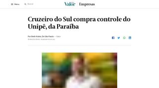 
                            10. Cruzeiro do Sul compra controle do Unipê, da Paraíba | Valor ...