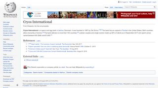 
                            12. Cryos International - Wikipedia