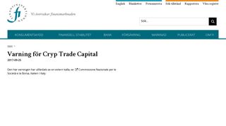 
                            4. Cryp Trade Capital - Finansinspektionen