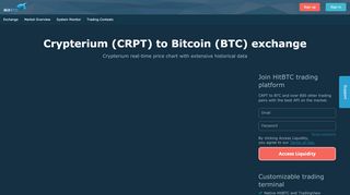 
                            13. Crypterium CRPT to Bitcoin BTC Exchange / HitBTC