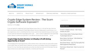 
                            1. Crypto Edge System Review : The Scam Crypto Software Exposed !!