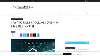 
                            3. crypto-mlm apollon core – in linz beginnt`s! - The Financial Telegram