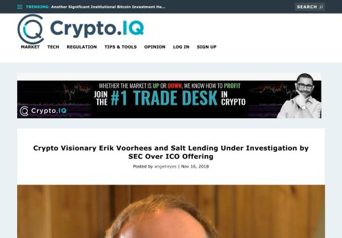 
                            12. Crypto Visionary Erik Voorhees and Salt Lending Under Investigation ...