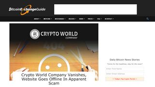 
                            6. Crypto World Company Vanishes, Website Goes Offline In Apparent ...