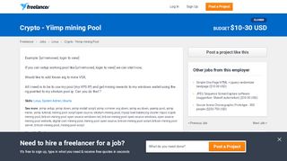 
                            6. Crypto - Yiimp mining Pool | Linux | System Admin | Ubuntu - Freelancer