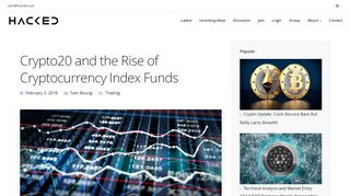 
                            12. Crypto20 and the Rise of Cryptocurrency Index Funds | Hacked.com
