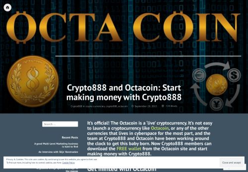 
                            3. Crypto888 and Octacoin: Start making money with Crypto888 ...