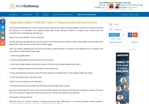 
                            8. Cryptobitx (Make 1094 BTC with $1 Gauranteed without Scam!!) | MLM ...