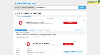
                            12. cryptoclub.biz at WI. Welcome! · CryptoClub - Website Informer