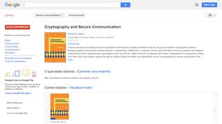 
                            12. Cryptography and Secure Communication - Resultado da Pesquisa de livros Google