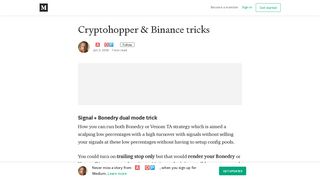 
                            4. Cryptohopper & Binance tricks – – Medium