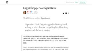 
                            4. Cryptohopper configuration – – Medium