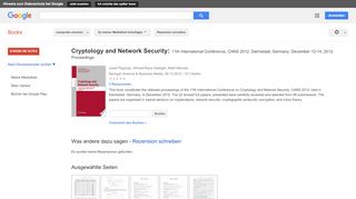 
                            4. Cryptology and Network Security: 11th International Conference, CANS ...