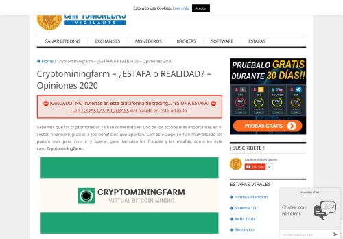 
                            7. Cryptominingfarm - Sistema de ESTAFA -【Opiniones en Español 2019 】
