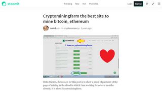
                            13. Cryptominingfarm the best site to mine bitcoin, ethereum — Steemit