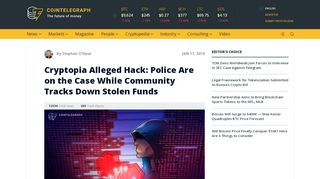 
                            11. Cryptopia Alleged Hack: Police Are on the Case While ...