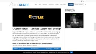 
                            7. Cryptorobot365 - Seriöses System oder Betrug? - Aktienrunde ...