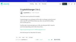 
                            9. CryptoXchanger 3 in 1 — Steemit