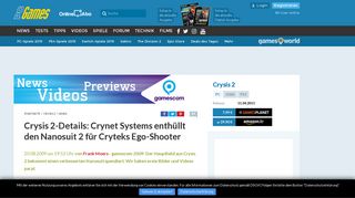 
                            9. Crysis 2-Details: Crynet Systems enthüllt den Nanosuit 2 für Cryteks ...