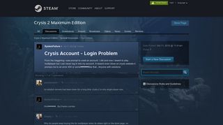 
                            2. Crysis Account - Login Problem :: Crysis 2 Maximum Edition General ...