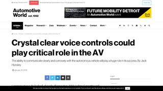 
                            13. Crystal clear voice controls could play critical role in the AV ...