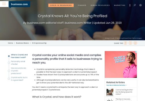 
                            5. Crystal Knows All: You're Being Profiled - Business.com
