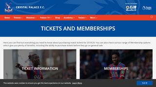 
                            2. Crystal Palace FC - Tickets and Memberships