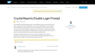 
                            12. Crystal Reports Disable Login Prompt - archive SAP