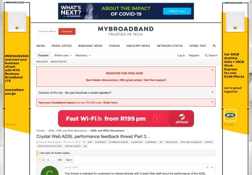 
                            4. Crystal Web ADSL performance feedback thread Part 3... | MyBroadband