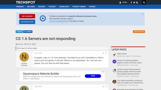 
                            10. CS 1.6 Servers are not responding - TechSpot Forums