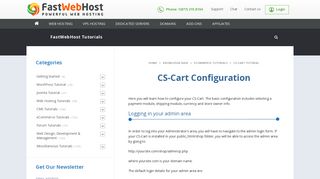 
                            8. CS-Cart Configuration - FastWebHost Tutorials