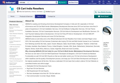 
                            13. CS Cart India Resellers - About Us - IndiaMART