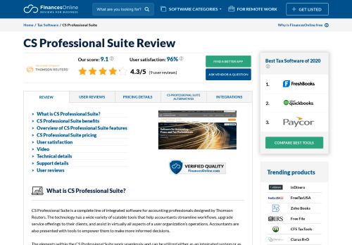 
                            6. CS Professional Suite Reviews: Overview, Pricing and Features