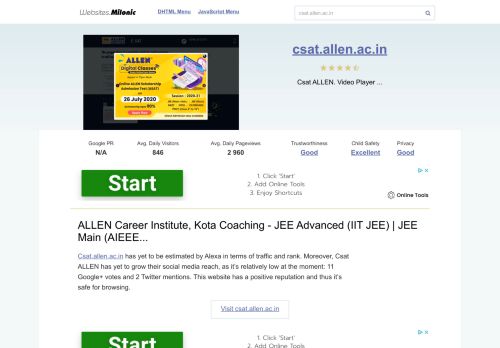 
                            10. Csat.allen.ac.in website. ALLEN Career Institute, Kota Coaching - JEE ...