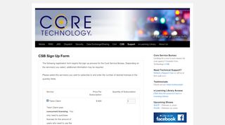 
                            13. CSB Sign Up Form | Core Technology Corporation