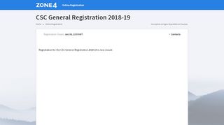 
                            10. CSC General Registration 2018-19 | Zone4 Online Registration