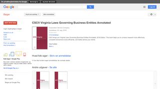 
                            11. CSC® Virginia Laws Governing Business Entities Annotated
