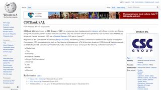
                            11. CSCBank SAL - Wikipedia