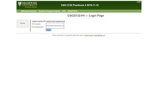 
                            7. CSCI2132-P4 — Login Page - Faculty of Computer Science