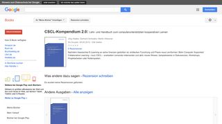 
                            11. CSCL-Kompendium 2.0: Lehr- und Handbuch zum computerunterstützten ...