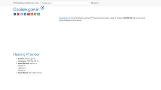 
                            12. Csoisw.gov.in Error Analysis (By Tools) - WebsiteSuccessTools.com