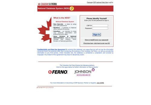 
                            12. CSP Database Login - Canadian Ski Patrol