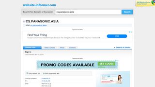 
                            5. cs.panasonic.asia at Website Informer. Sign In. Visit Cs Panasonic.
