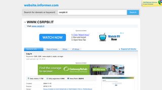 
                            6. csrpbi.it at Website Informer. Log in. Visit Csrpbi.