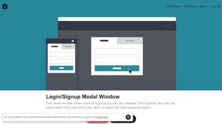 
                            8. CSS and JavaScript Login/Signup modal window | CodyHouse