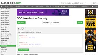 
                            1. CSS box-shadow property - W3Schools