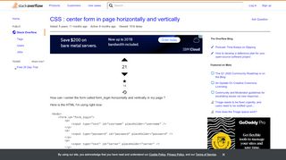 
                            10. CSS : center form in page horizontally and vertically - Stack Overflow
